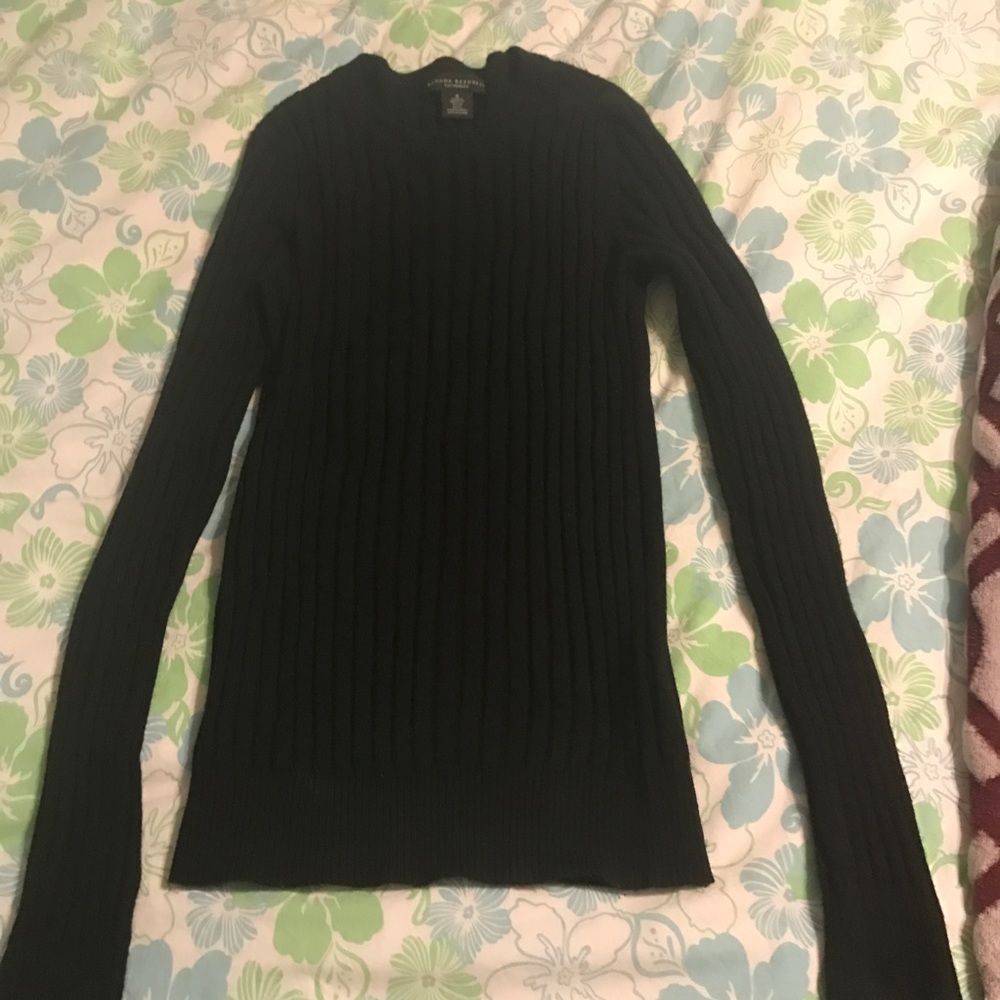 Banana Republic Black Cashmere Cable knit Sweater